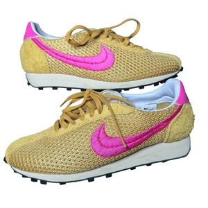 Stussy x Nike Pink and Gold Sneaker